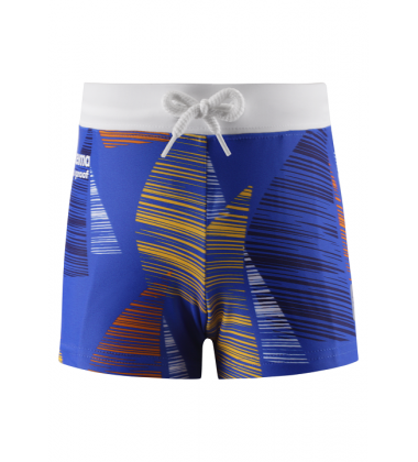 Reima plaukimo šortukai TONGA. Spalva mėlyna su oranžiniu / geltonu printu