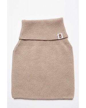 Knitas šukuotinės medvilnės pavasarinė-rudeninė apykaklė-šalikėlis. Spalva smėlio