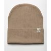 Knitas šukuotinės medvilnės pavasario-rudens kepurė. Spalva smėlio 1