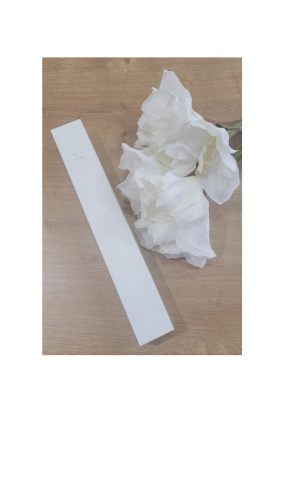 Krikšto žvakės kartoninė dėžutė 30 cm su baltu angeliuku