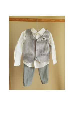 Boboli lininis komplektukas ( marškinukai su liemene ir kelnytės )