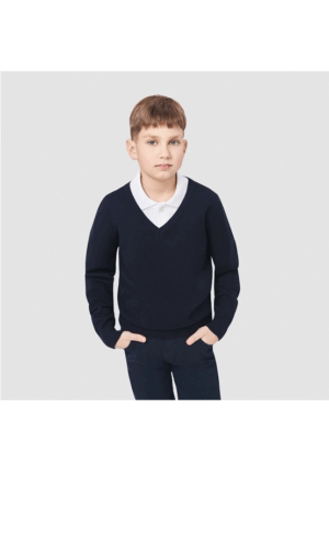 MAMAJUM mokyklinis megztinis su V kaklu-užsakoma prekė