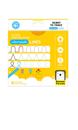 BANANA PANDA Looong Coloring Books Ready to Trace - Intermediate Lines 5+