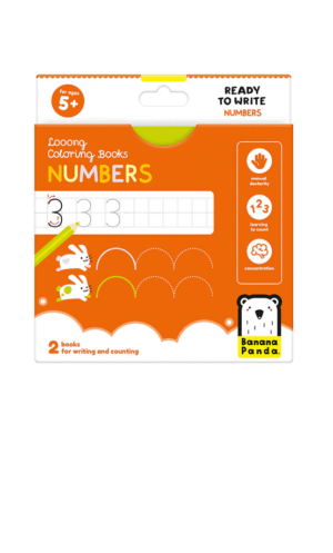 BANANA PANDA Looong Coloring Books - Ready to Write Numbers 5+